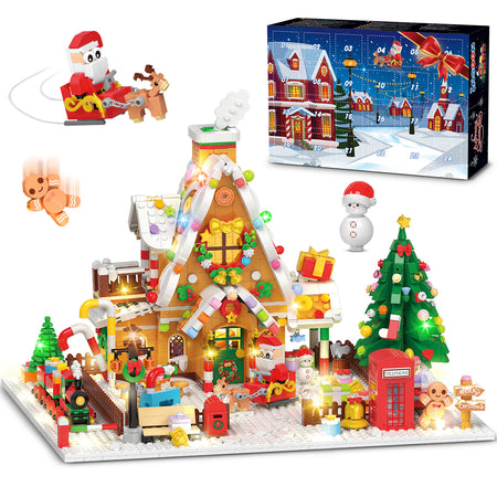 Adventskalender 2025 Lebkuchenhaus Mini-Bauset mit Beleuchtung