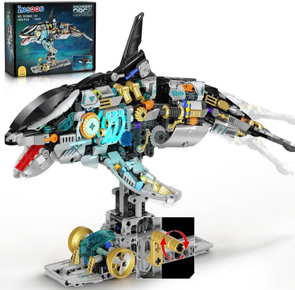 Mechanischer Orca Bausatz mit LED Licht, Technik STEM Modell