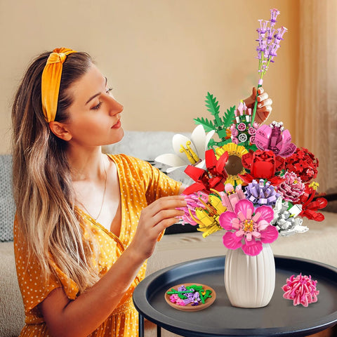 Blumenstrauß-Bausatz, 18 Blumen Rosen Sonnenblumen Deko für Zuhause