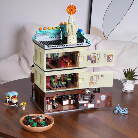 Blumencafé-Haus Bauset mit Beleuchtung