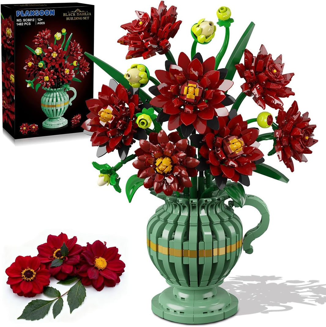 Dahlien-Bauset mit Vase