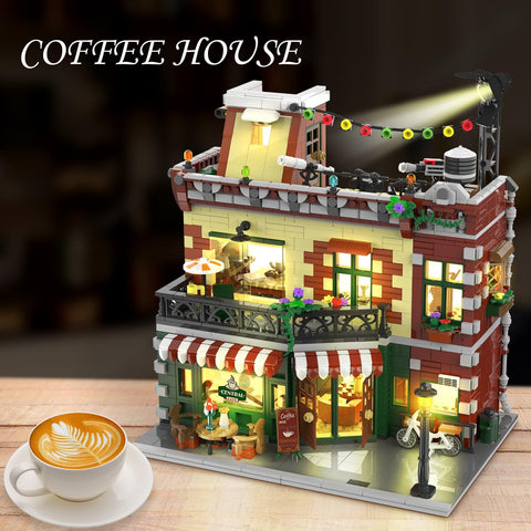 Kaffeehaus Bauset mit LED-Beleuchtung