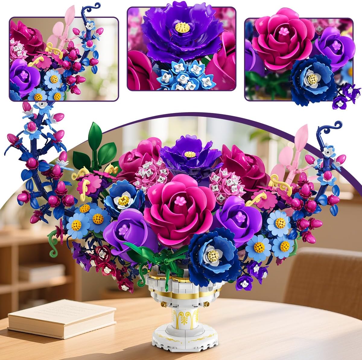 Mond Blumen Bauspielzeugset mit Licht