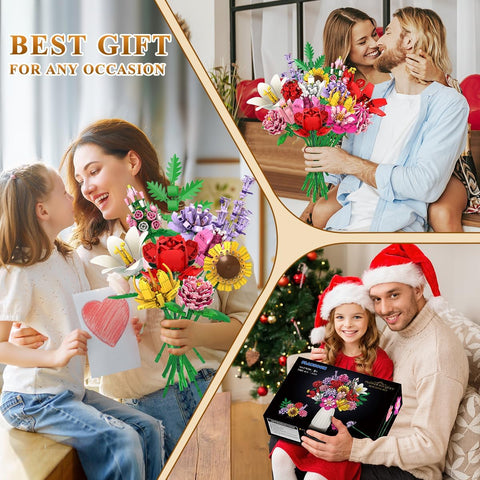 Blumenstrauß-Bausatz, 18 Blumen Rosen Sonnenblumen Deko für Zuhause
