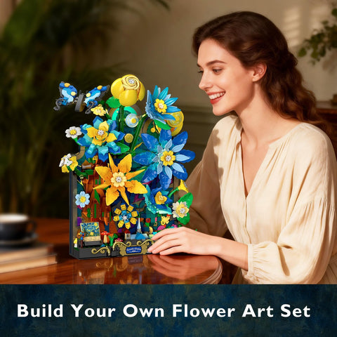 Sternennacht Blumen Wand Bauset mit Licht