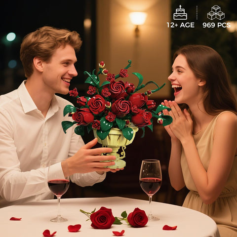 Blumen Rosen Bauspielzeugset für Erwachsene