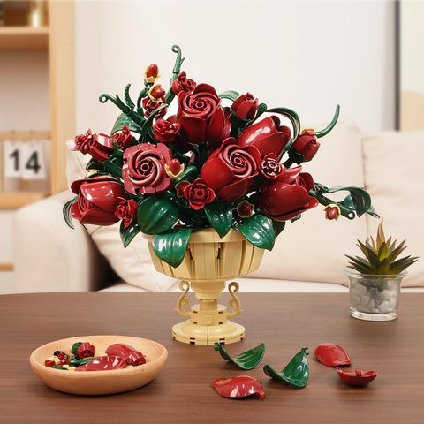 Blumen Rosen Bauspielzeugset für Erwachsene