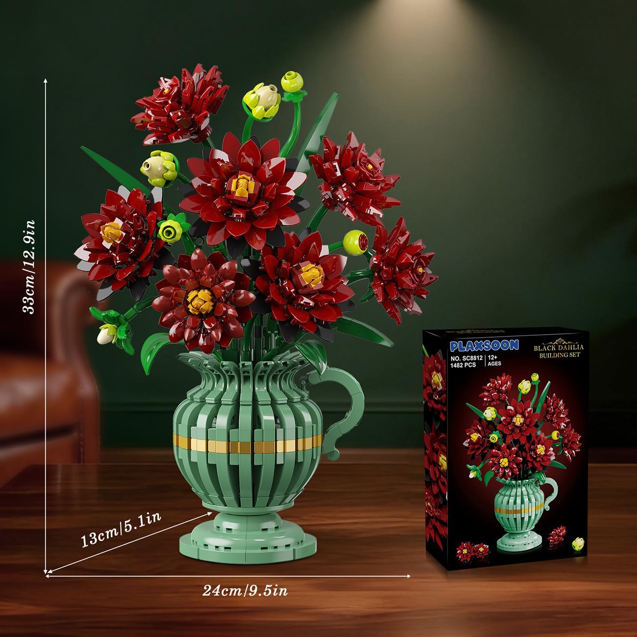 Dahlien-Bauset mit Vase