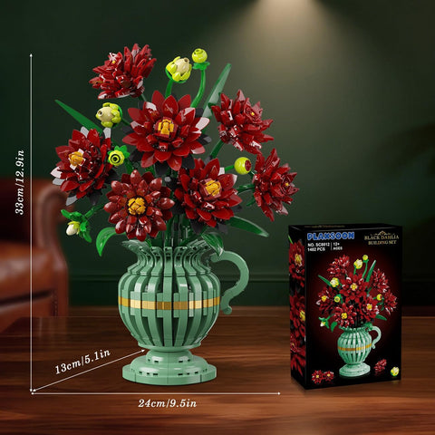 Dahlien-Bauset mit Vase