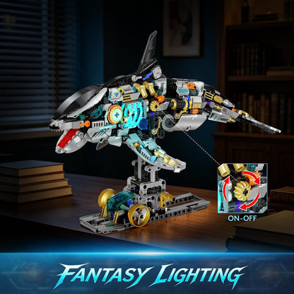 Mechanischer Orca Bausatz mit LED Licht, Technik STEM Modell