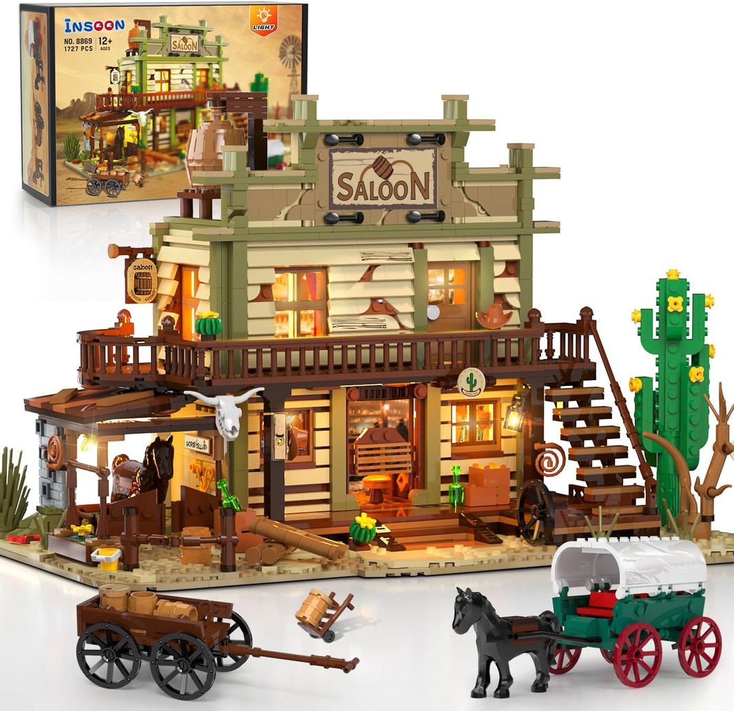 Western-Saloon-Bauset mit LED-Beleuchtung