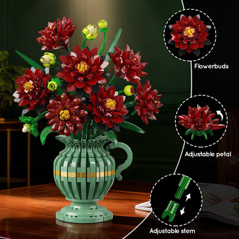 Dahlien-Bauset mit Vase