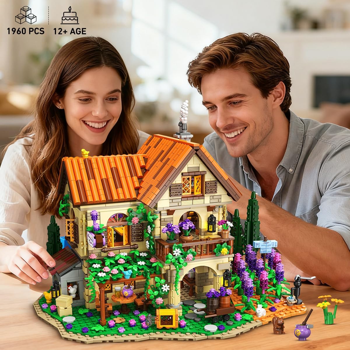 Lavendel Herrenhaus Bauspielzeug mit Licht