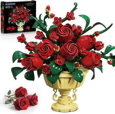 Blumen Rosen Bauspielzeugset für Erwachsene