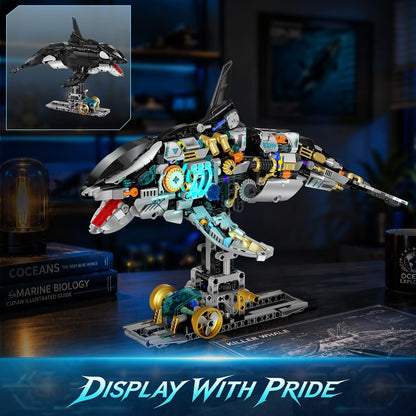 Mechanischer Orca Bausatz mit LED Licht, Technik STEM Modell