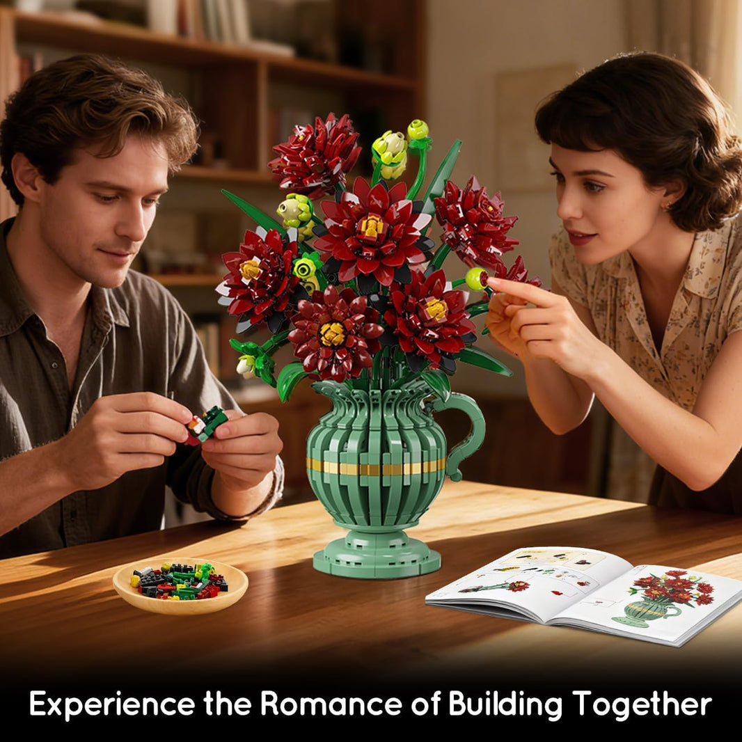 Dahlien-Bauset mit Vase