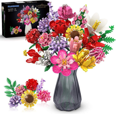 Blumenstrauß-Bausatz, 18 Blumen Rosen Sonnenblumen Deko für Zuhause