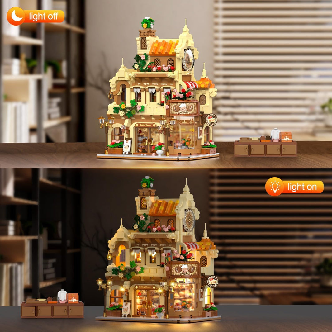 City Bakery Café Haus Bauset mit Beleuchtung