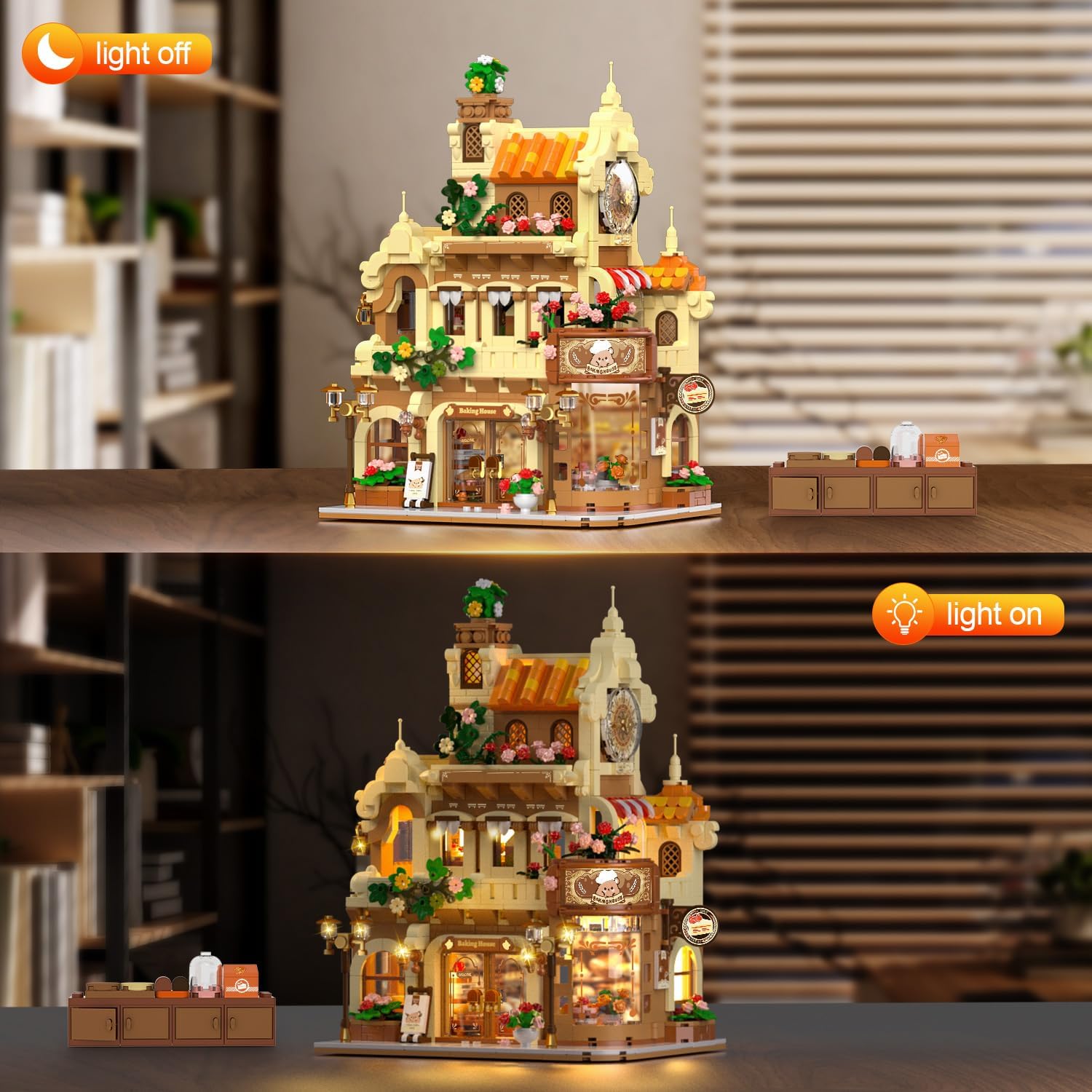 City Bakery Café Haus Bauset mit Beleuchtung