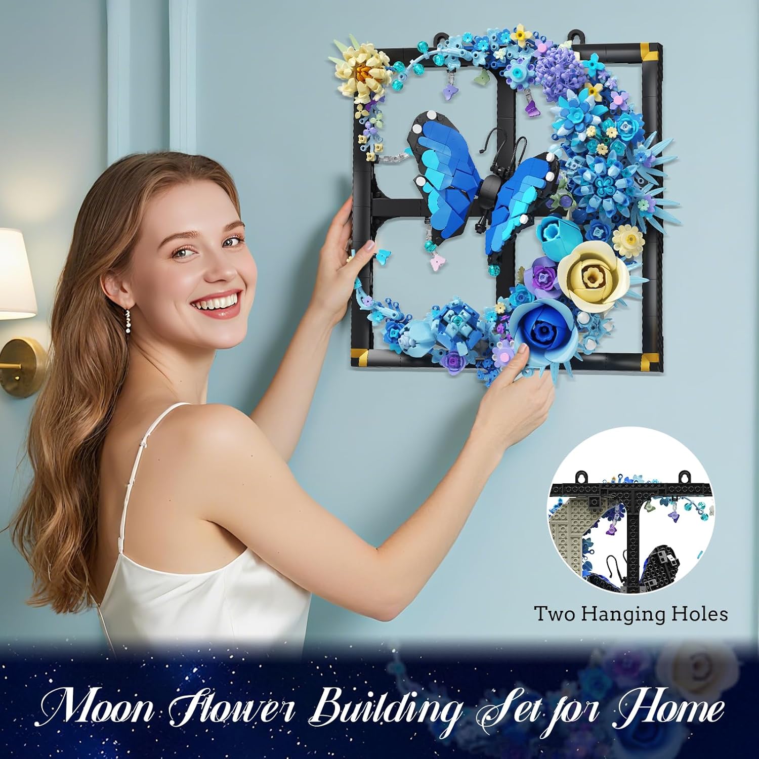 Mond Blumen Bauspielzeugset mit Licht