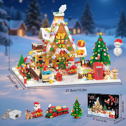 Adventskalender 2025 Lebkuchenhaus Mini-Bauset mit Beleuchtung