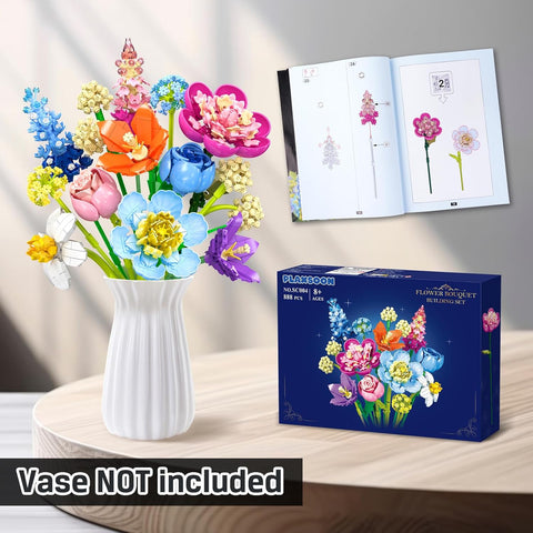 Blumenstrauß-Bausatz, 888-teiliges botanisches Sammel-Bausteinset