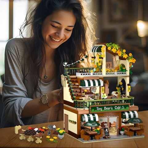 Stadtcafé-Haus Bauset mit Beleuchtung