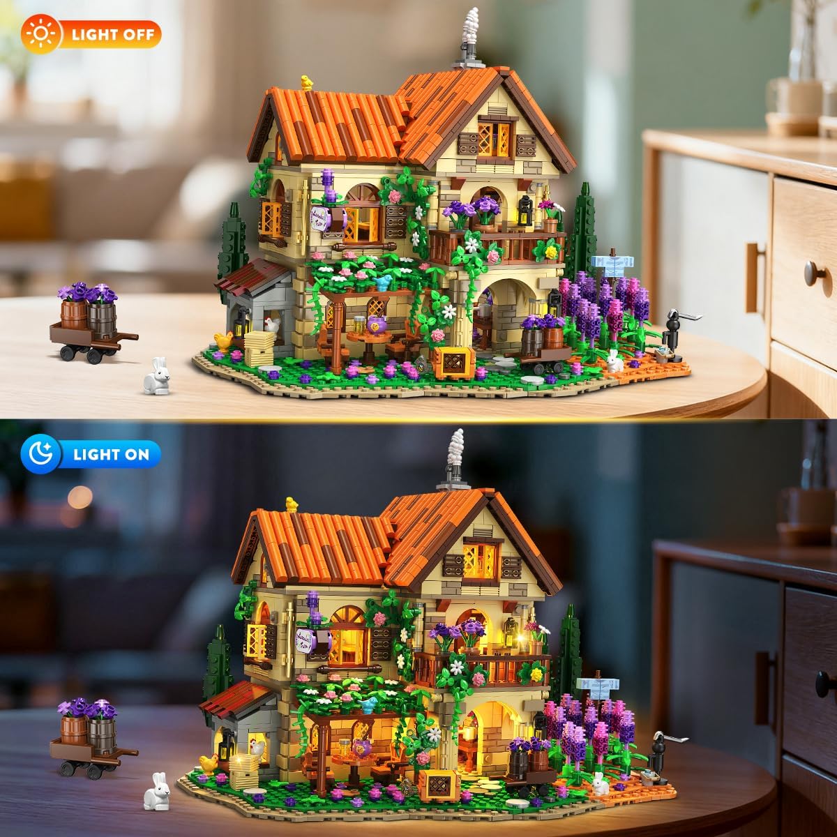 Lavendel Herrenhaus Bauspielzeug mit Licht