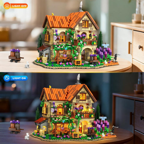 Lavendel Herrenhaus Bauspielzeug mit Licht