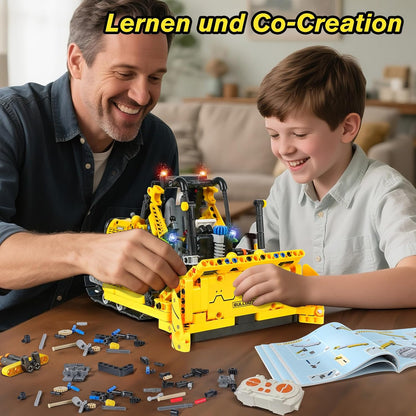 Technik Ferngesteuert Roboter für Kinder - 730 Teiles 2-in-1 APP Fernbedienung Bausatz RC Robot Bulldozer Technic Programmierbare Bauspielzeug Wiederaufladbar Geschenk für Jungen Mädchen 8-12