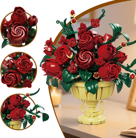 Blumen Rosen Bauspielzeugset für Erwachsene