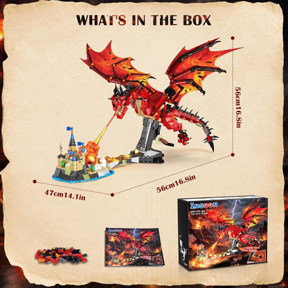 Feuerdrache Bauspielzeug Technik STEM Set mit Licht für Jungen ab 8+