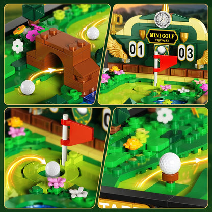Minigolf Bauset mit 3 Golfschlägern, 2 Spielmodi