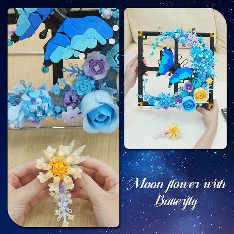 Mond Blumen Bauspielzeugset mit Licht