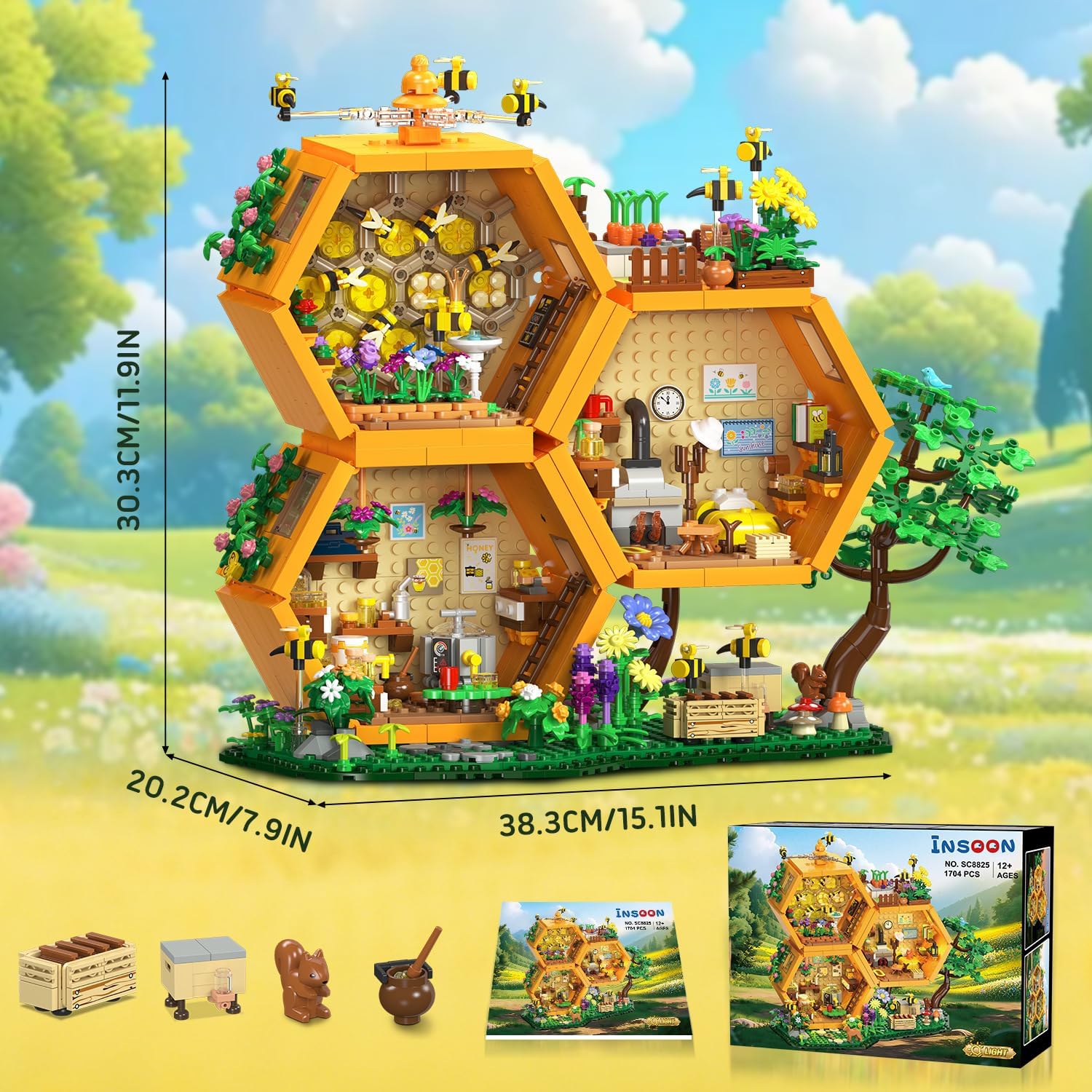 Bienen Bauernhof Haus Bauset mit Licht