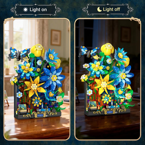 Sternennacht Blumen Wand Bauset mit Licht