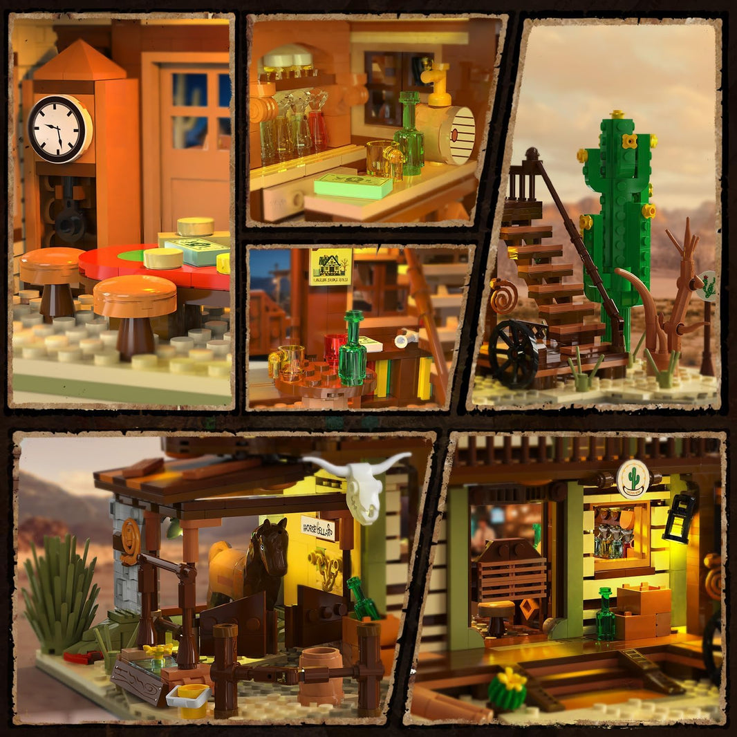 Western-Saloon-Bauset mit LED-Beleuchtung
