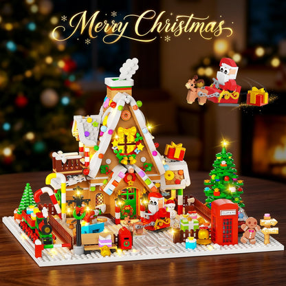 Adventskalender 2026 Lebkuchenhaus Mini Klemmbausteine Set mit Licht