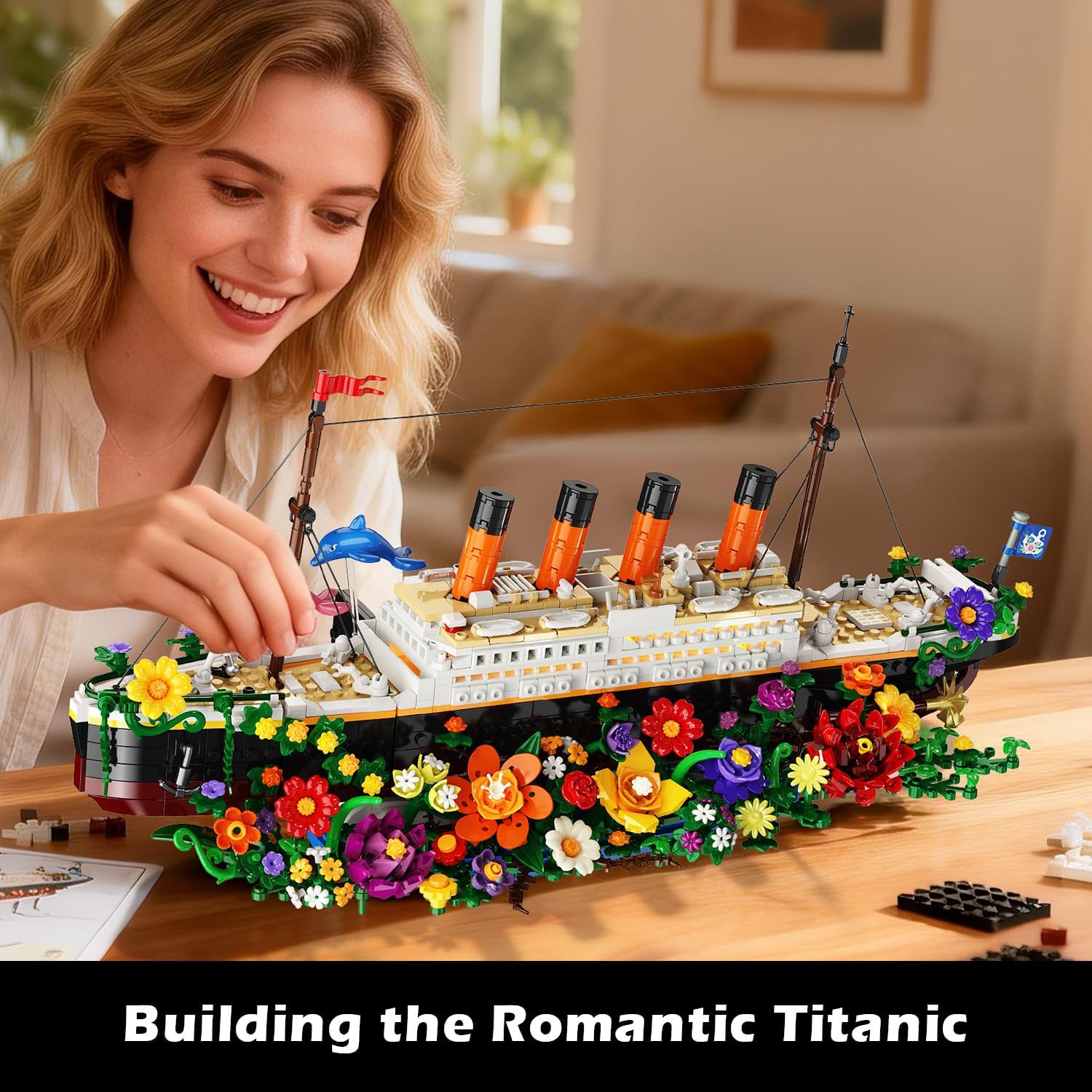 Blumen Titanic Bauspielzeug mit Licht