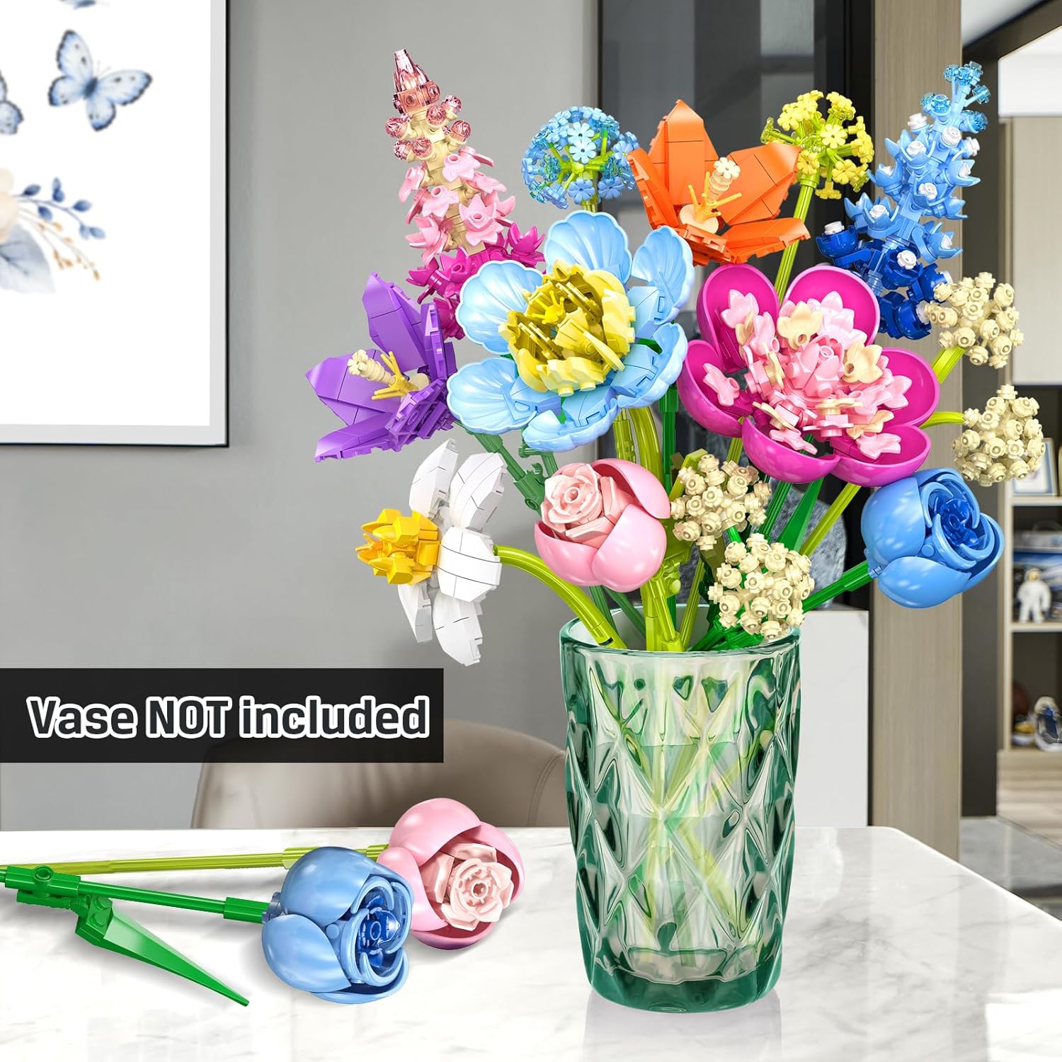 Blumenstrauß-Bausatz, 888-teiliges botanisches Sammel-Bausteinset