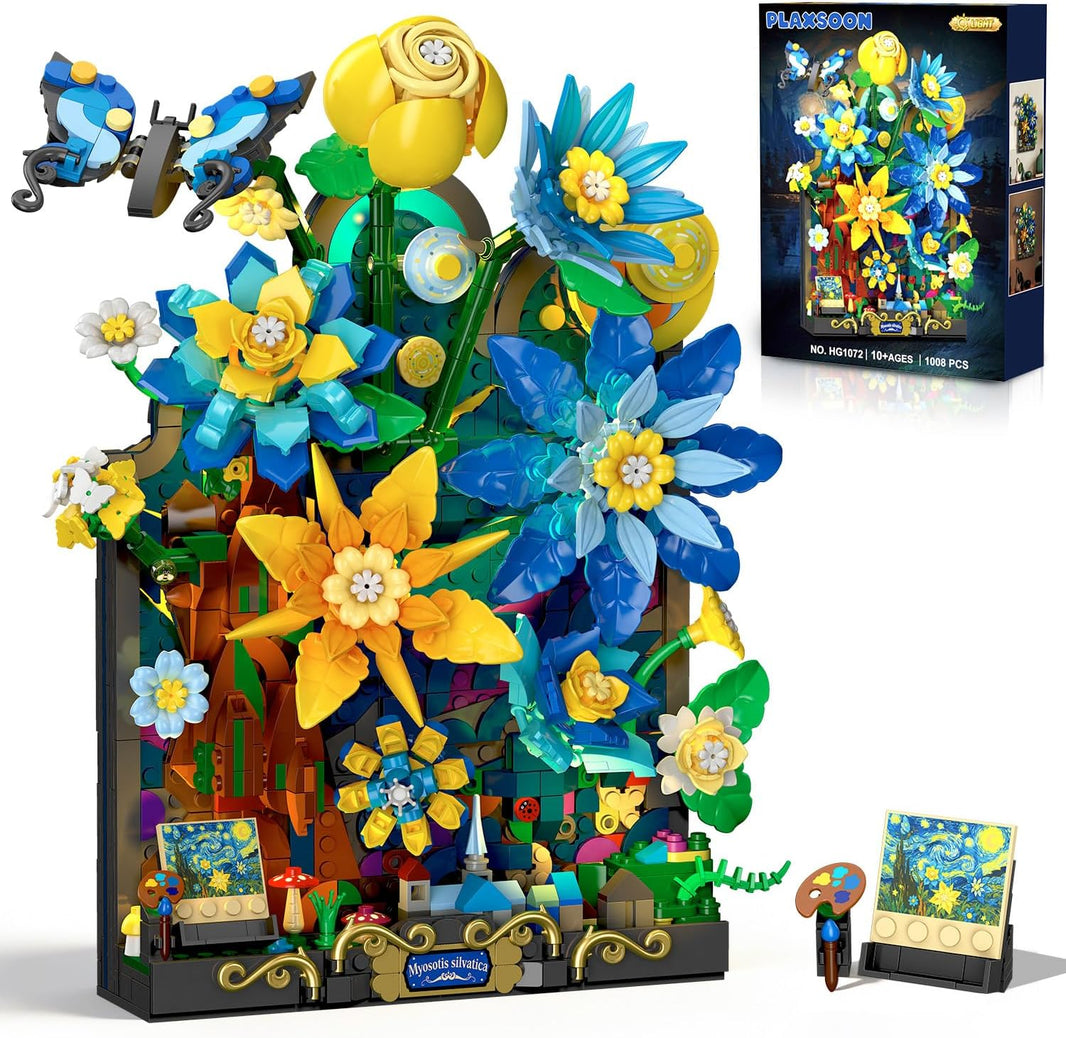 Sternennacht Blumen Wand Bauset mit Licht