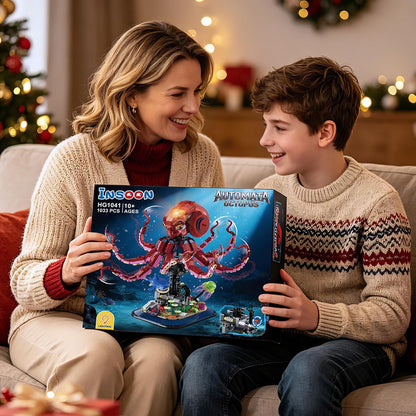 Oktopus-Bauspielzeug mit Licht bewegbaren Meerestier-Klemmbausteinen