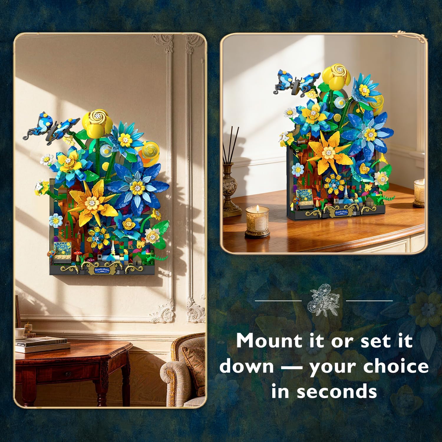 Sternennacht Blumen Wand Bauset mit Licht