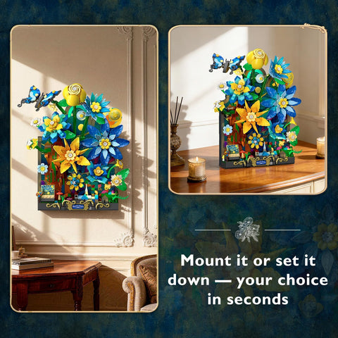 Sternennacht Blumen Wand Bauset mit Licht