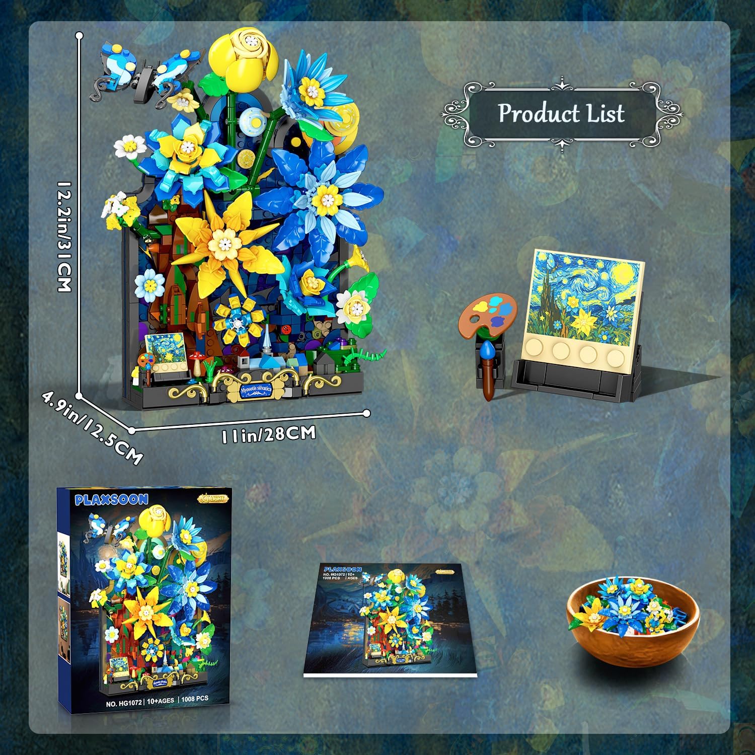 Sternennacht Blumen Wand Bauset mit Licht