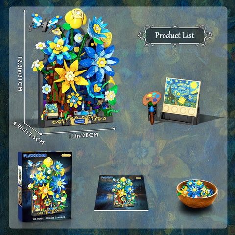 Sternennacht Blumen Wand Bauset mit Licht