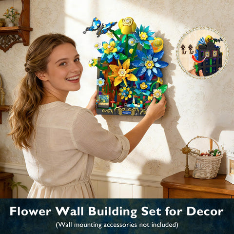 Sternennacht Blumen Wand Bauset mit Licht