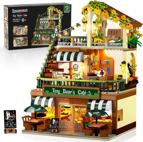 Stadtcafé-Haus Bauset mit Beleuchtung