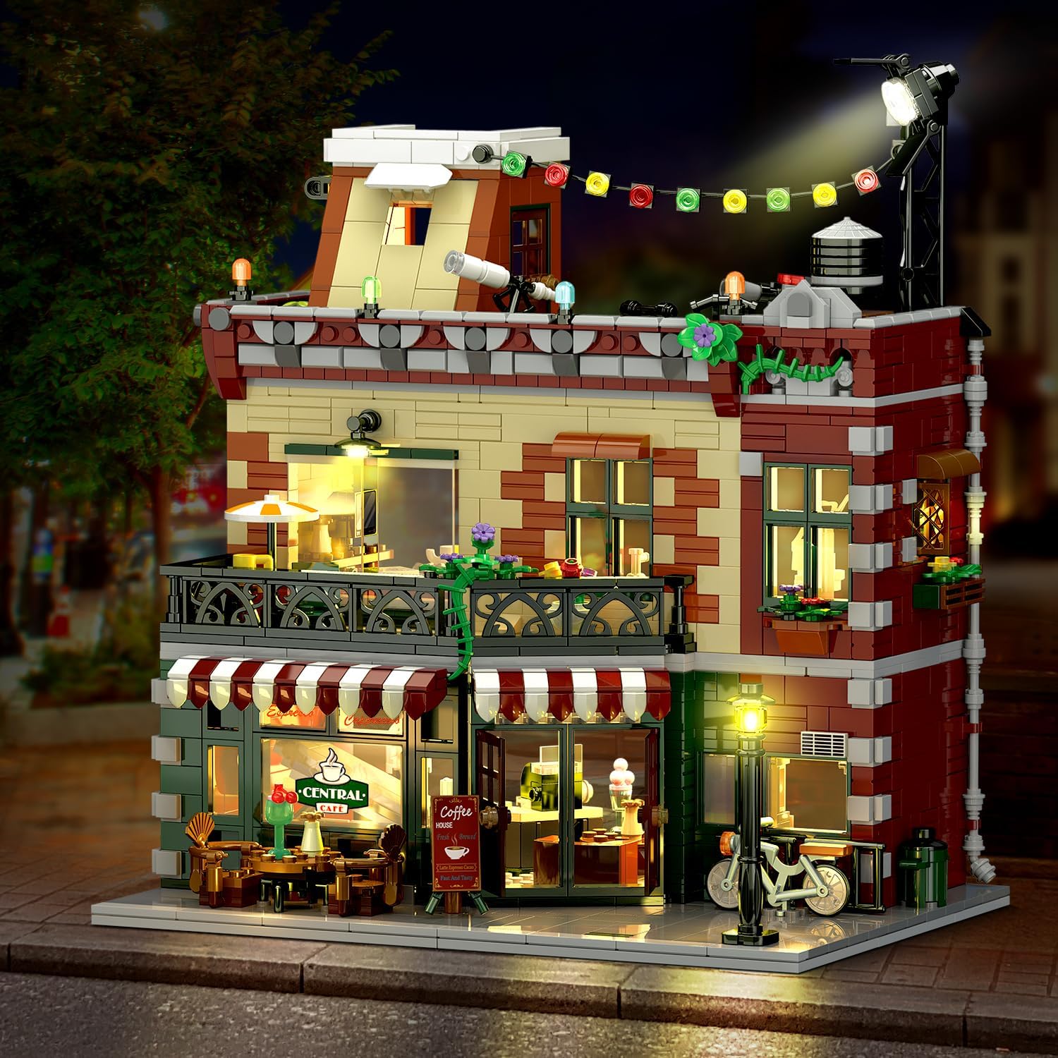 Kaffeehaus Bauset mit LED-Beleuchtung