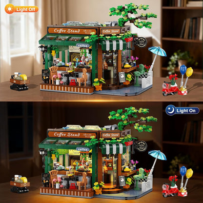 City Street Café Haus Bauset mit Licht